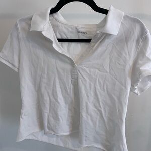 Old Navy Women's White Crop Polo Top
